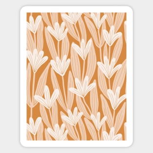 Minimalist magnolias - Warm tones Sticker
